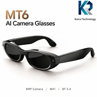Lunettes Intelligentes MT6 avec Caméra IA, Enregistrement Photo/Vidéo/Audio 8MP, Transfert Multimédia WiFi, Microphones Dual ENC, BLE 5.4, Lunettes Quotidiennes Intelligentes