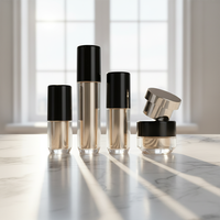 Flacons pompe airless en plastique pour soins de la peau, 20ML, 30ML, 50ML, rechargeables, en acrylique, pour lotion cosmétique, flacons extérieurs réutilisables