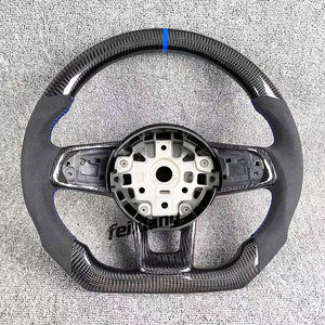 Volante Deportivo de 3 Radios FEIXIANG Mejorado en Fibra de Carbono y Cuero para Volkswagen Golf 7.5 GTI MK7 Polo GTS GTD GTE <span class=keywords><strong>R</strong></span> Passat CC <span class=keywords><strong>R</strong></span>-<span class=keywords><strong>Line</strong></span> - Product Image 5