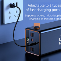 4USB 66W Power Bank 50000mah Charge rapide Camping en plein air Lumière LED Charge rapide Haute capacité 70000mAh Centrale électrique pour téléphone