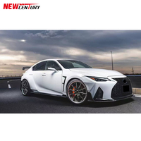 Modifié avec des lèvres avant et arrière en fibre de carbone, des jupes latérales et un aileron arrière pour la Lexus IS350 2021-2025