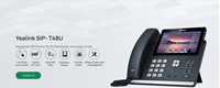 Téléphone SIP Yealink T48U avec écran tactile couleur rétroéclairé de 7 pouces, PoE IP, double ports USB, double port Gigabit Ethernet, 16 comptes SIP