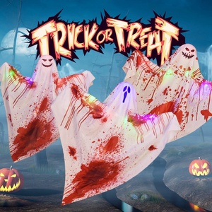 ฮาโลวีนเหมือนผีที่แขวนอยู่ในบ้านผีสิงหลังบาร์อุปกรณ์ประกอบฉากสร้างบรรยากาศที่ทำจากผ้า - Product Image 2