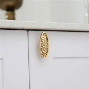 MAXERY European Style Luxury Golden Brass Classic Solid Brass Cabinet Hardware Furniture Drawer Cupboard Pull Knobs