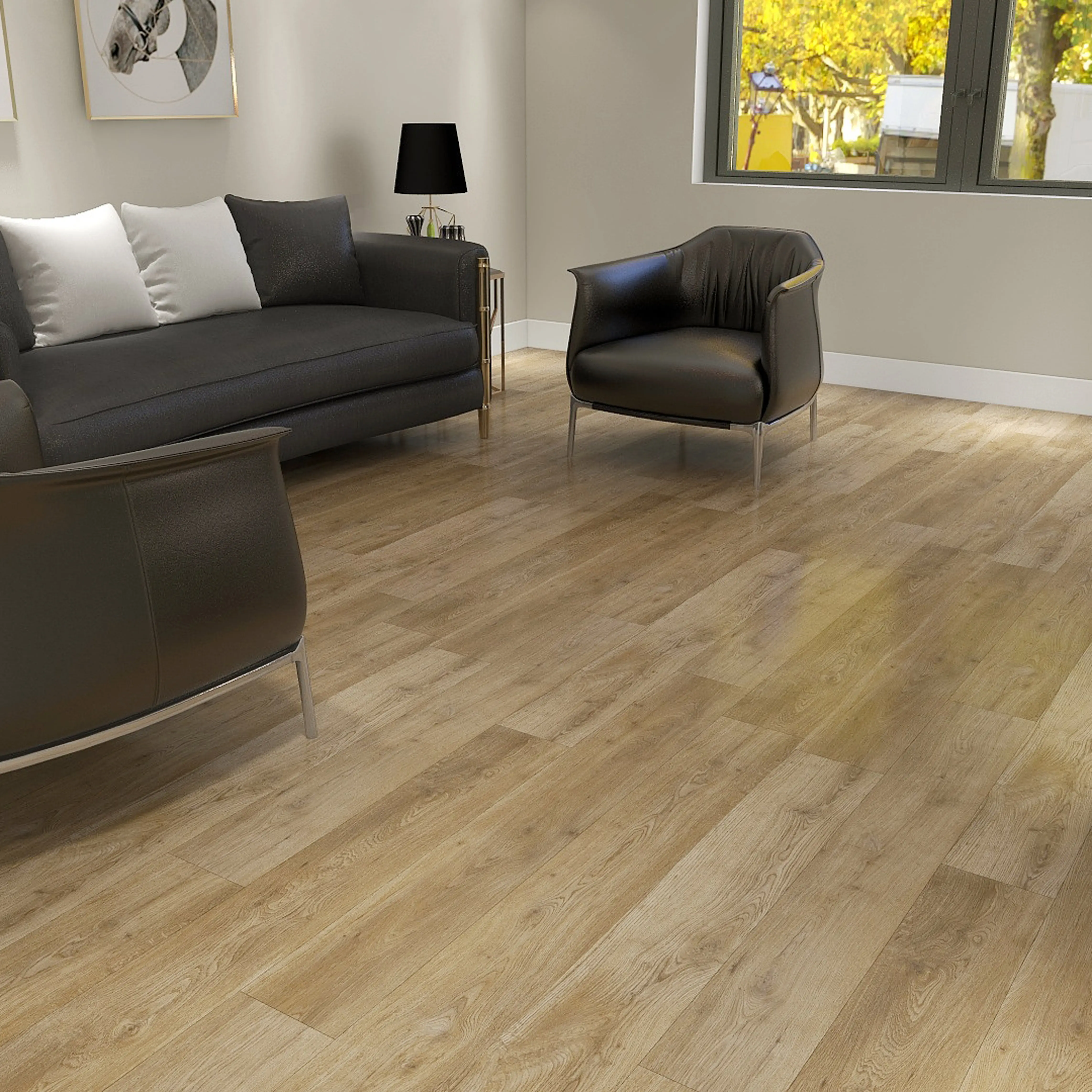 Hilite Oak piso de madeira maciça Branco Modern Indoor madeira chão