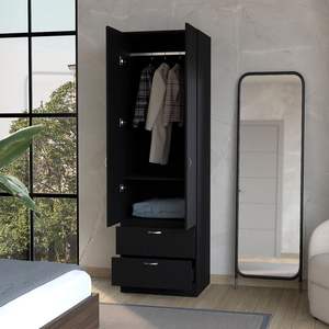 DB Armoire Marlton Armario de tela plegable Negro Dormitorio Sala de estar Muebles para uso doméstico para apartamentos - Product Image 5