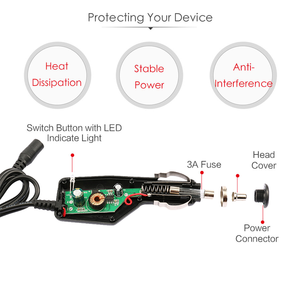 Personalizado Dc impermeable 5,5*2,1 20Awg carga rápida 9V 12V 2A cargador de coche adaptador de corriente - Product Image 6