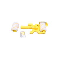 Rouleau de peinture industriel mini à bords, brosse jaune rayée en coton mélangé, personnalisable OEM, fixation rapide à chaud pour pouce