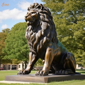 Famiglia all'aperto giardino decorativo colata di rame in metallo animale a grandezza naturale in ottone statua leone scultura in bronzo - Product Image 1