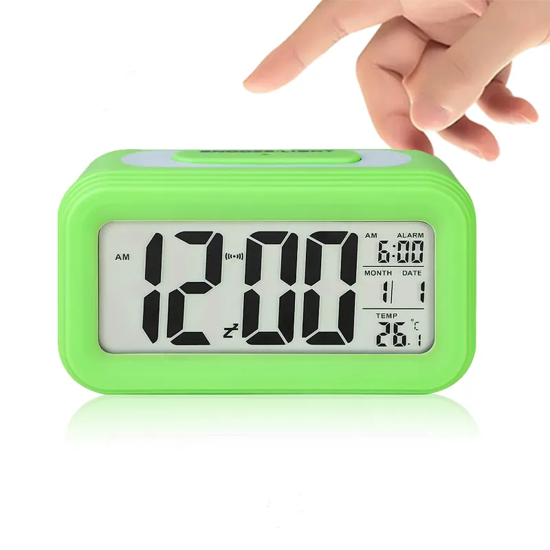 Kostenlose Probe Geschenk LCD Student Digital anzeige Smart Clock Digital Travel Lustige Tisch Wecker Digitaluhr für Hotel