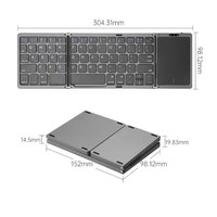 Nouveau clavier sans fil pliable à trois volets avec pavé tactile pour iPad Pro Type-C Mini, portable, pour ordinateur portable et applications de bureau