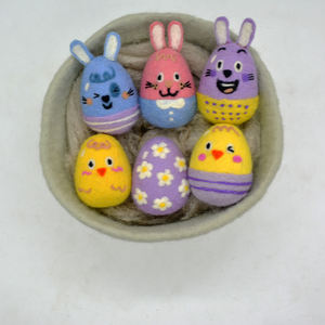 Ornements de Pâques en feutre faits à la main mignons avec un lapin, décoration de Pâques en feutre de laine douce pour la maison, vente en gros - Product Image 5