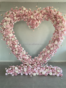 <span class=keywords><strong>LEXI</strong></span> Luxuriöser Handgefertigter Herzförmiger Seiden-Kunstblumen-Bogen für Hochzeits- und Party-Hintergrund-Dekoration - Product Image 2