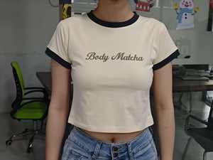 Camiseta de bebé con logotipo personalizado, Tops cortos de gimnasio para mujer, Sexy LICRA recortada de camiseta sin mangas de algodón, ropa deportiva corta ajustada de Hip Hop para porristas - Product Image 4