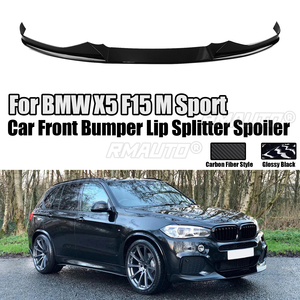 3 PCS <b>Car</b> Front Bumper Lip <b>for</b> BMW X5 F15 M Sport 2014-2018 Body Kit Spoiler Splitter <b>Diffuser</b> Carbon Fiber Style Glossy Black - Product Image 1