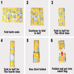 <b>Large</b> Heavy Duty Collapsible Shopping Bag Custom <b>Printed</b> Washable Sublimation <b>Printed</b> Folding Bag - Product Image 3