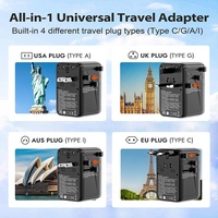 Adaptateur de voyage international Worldplug à charge rapide, prise universelle portable en cuivre avec 2 prises AC