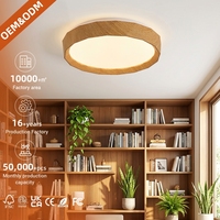 Vente en gros OEM&ODM, éclairage de plafond moderne pour intérieur, forme ronde, boîtier en PVC et bois, lampe de plafond LED 12W 24W 39W pour usage domestique