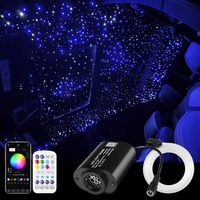 Kit de plafonnier LED RSPOF Mini 6W à effet ciel étoilé scintillant, 500 faisceaux de fibres optiques 3M de 0,75 mm, IP68, contrôle par application/télécommande, pour voiture et maison