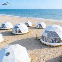 Dôme géodésique de luxe moderne résistant au froid pour toutes les saisons, tente igloo de glamping avec tissu PVC pour complexe hôtelier