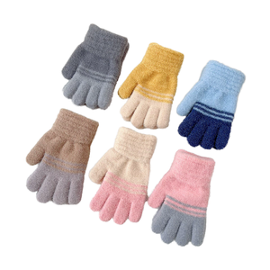 Mitaines d'hiver 2-6 ans, mignonnes, pour garçons et filles de maternelle, rayées, en acrylique/coton, pour le ski, décontractées, pour les fêtes, le quotidien, le cyclisme, les sports - Product Image 4