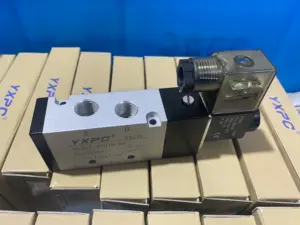 Válvula solenoide al por mayor Ningbo YXPC Control de bobina única 3/8 1/4in 110V 220V 5 vías 4v310-08 válvula solenoide neumática de aire 24vdc