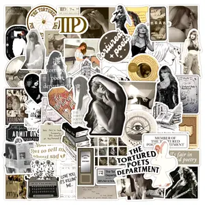 100Pcs New Taylor 2024 Album TTPD Graffiti Stickers For Bottle Laptop Guitar Vinyl The Tortured Poets Department Decor Sticker