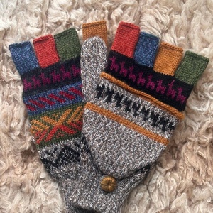 Mitaines convertibles en tricot d'hiver de haute qualité Isolation thermique Gants sans doigts avec rabat pour femmes et hommes - Product Image 4