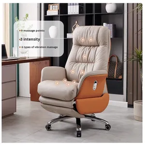 Moderna Poltrona da Ufficio Elettrica Intelligente in Pelle, Comoda Poltrona Reclinabile da Studio con Massaggio, Poltrona Direzionale di Prima Classe per Presidenti - Product Image 3