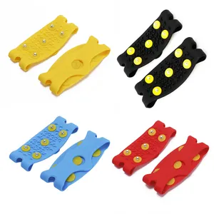 5 Studs Anti Slip Silicon Rubber Snow Ice Climbing Shoes Gripper Crampons Spikes For Kids