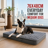 Matelas orthopédique pour chien de taille moyenne 76x48cm 8cm gris matelassé pour appartements modernes