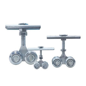 실버 슬라이딩 트랙 롤러 걸이 헛간 도어 레일 트롤리 휠 - Product Image 1