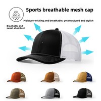 Casquette de baseball pour homme, 100% coton, réglable, haute qualité, avec logo, maille respirante, protection solaire, pour le sport et l'extérieur, modèle chauffeur de camion pour le commerce extérieur, lot de 6 pièces