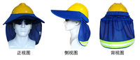 Gorra de protección solar de alta temperatura para verano, toldo reflectante fluorescente de alta visibilidad, sombrero duro fresco y transpirable