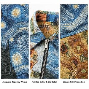 Veste imprimée pour homme, motif jacquard intégral, tissu jacquard, peinture classique, fermeture éclair sur le devant, streetwear urbain vintage, fabrication sur mesure - Product Image 2