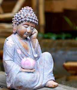 LEADER – Statue <span class=keywords><strong>de</strong></span> Bouddha, lumière extérieure en forme <span class=keywords><strong>de</strong></span> fleur <span class=keywords><strong>de</strong></span> Lotus, étanche, solaire, rechargeable, figurine lumineuse faite à la main, décoration <span class=keywords><strong>Zen</strong></span> pour <span class=keywords><strong>jardin</strong></span> - Product Image 4