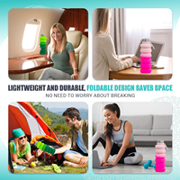 Nouveautés : Bouteille d'eau pliable en silicone écologique de 500 ml avec couvercle, pour boire directement, camping en plein air, bouteille pliable