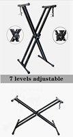 Custom Logo HY-805 Detachable Double-X Shaped Adjustable Height 30-100cm High Quality Metal Keyboard Stand OEM/ODM Service for