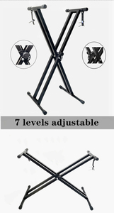 Support de clavier en métal de haute qualité, logo personnalisé HY-805, détachable, double en forme de X, hauteur réglable de 30 à 100 cm, service OEM/ODM pour - Product Image 2