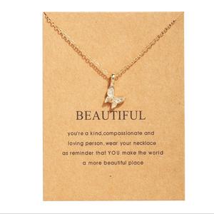 Colgante <span class=keywords><strong>de</strong></span> tarjeta Vintage para mujer y niña, cadena fina, collar <span class=keywords><strong>de</strong></span> <span class=keywords><strong>Amistad</strong></span> <span class=keywords><strong>de</strong></span> doble círculo y mariposa, joyería al por mayor - Product Image 5