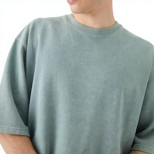 High Demand Oversized Men Streetwear T-Shirt 100% Cotton Heavyweight 250g Quick Dry Regular Fit Acid Wash T Shirt - Product Image 3