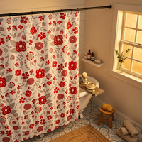 Rideau de douche à motif floral, design pétales de fleurs, résistant à l'eau et à la moisissure, prix d'usine, extrêmement doux