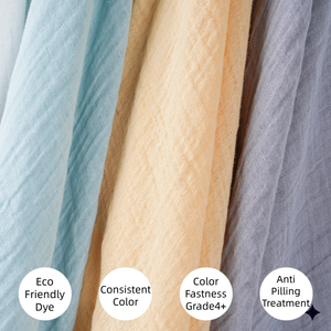 Couverture d'emmaillotage en mousseline de coton 100 % biologique certifiée GOTS, couleur unie personnalisée, marque privée, double couche de gaze, enveloppe de réception - Product Image 3