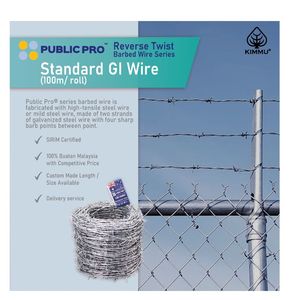 Alambre de Púas Galvanizado de Acero de Alta Calidad con Retorcido Inverso, Distancia entre Púas de 5 Pulgadas, Patrón de Retorcido Único y Duradero para Perímetros - Product Image 2