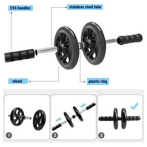<span class=keywords><strong>CIMA</strong></span> CA-0089 Rueda Abdominal Negra, Kit de Ejercicio con Materiales de PVC y ABS, Unisex, Capacidad Máxima 150 kg - Product Image 3