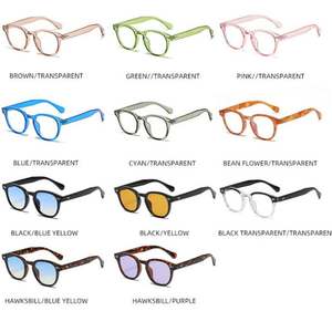 Lunettes de soleil rétro 2025 pour hommes et femmes, verres transparents dégradés océan, protection UV400, rivets, style punk rond - Product Image 5