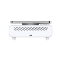 Jam Alarm pengisi daya nirkabel multifungsi, dengan termometer tanggal F/C tampilan Digital LED untuk penggunaan Desktop