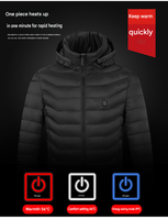Nouvelle veste d'hiver matelassée chauffante pour homme, col montant, épaisse, thermique, imperméable, coupe-vent, capuche amovible, 100% polyester