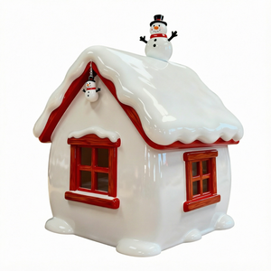 Village de Noël Arctique Religieux Personnalisé en Fibre de Verre, Sculpture Grandeur Nature Peinte à la Main, Réaliste, pour l'Affichage, Chalet du Père Noël pour la Maison - Product Image 1