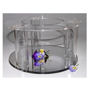 Vòng Gương Cơ Sở Bánh Cưới Đứng Thông Tư Acrylic Bánh Bảng Bánh Ống Hiển Thị Với Trụ Cột - Product Image 1